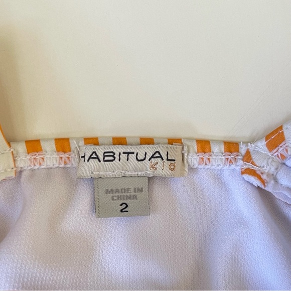 Habitual Girl's Rumba Glow Striped One-Piece Swimsuit, Orange - Size 2 - Picture 8 of 15